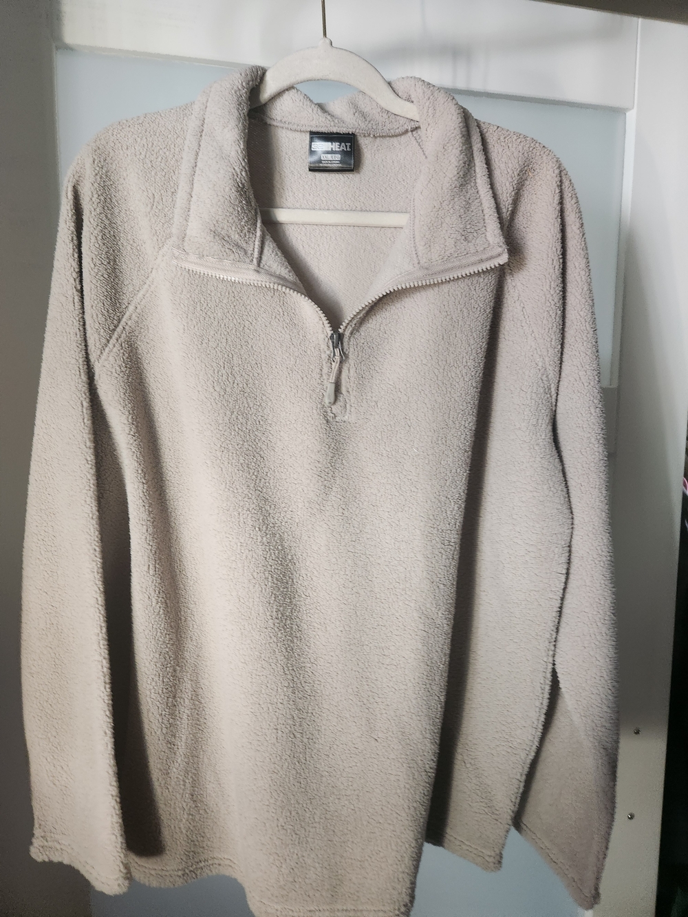 32 Degrees Men's Light Beige Half-Zip Fleece Pullover
